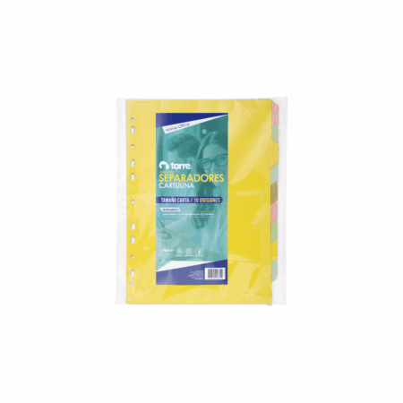 Separador Carta Torre 10 Divisiones Colores