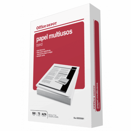 Resma Papel Fotocopia Office Depot Carta 500 Hojas
