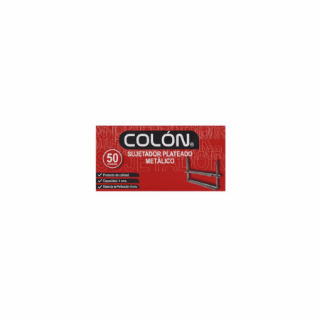 Accoclip Colon Fastener Plateado Caja de 50 Unidades
